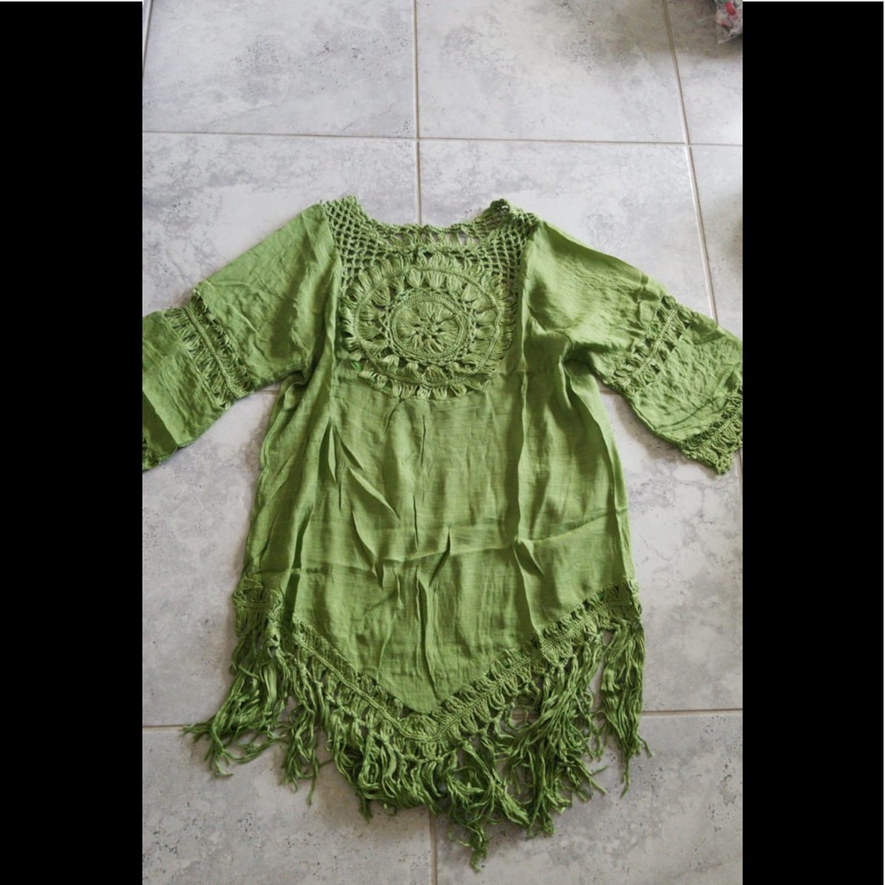 Tassel Beach Dress V Neck White Cover Up S… - Picture 8 of 16